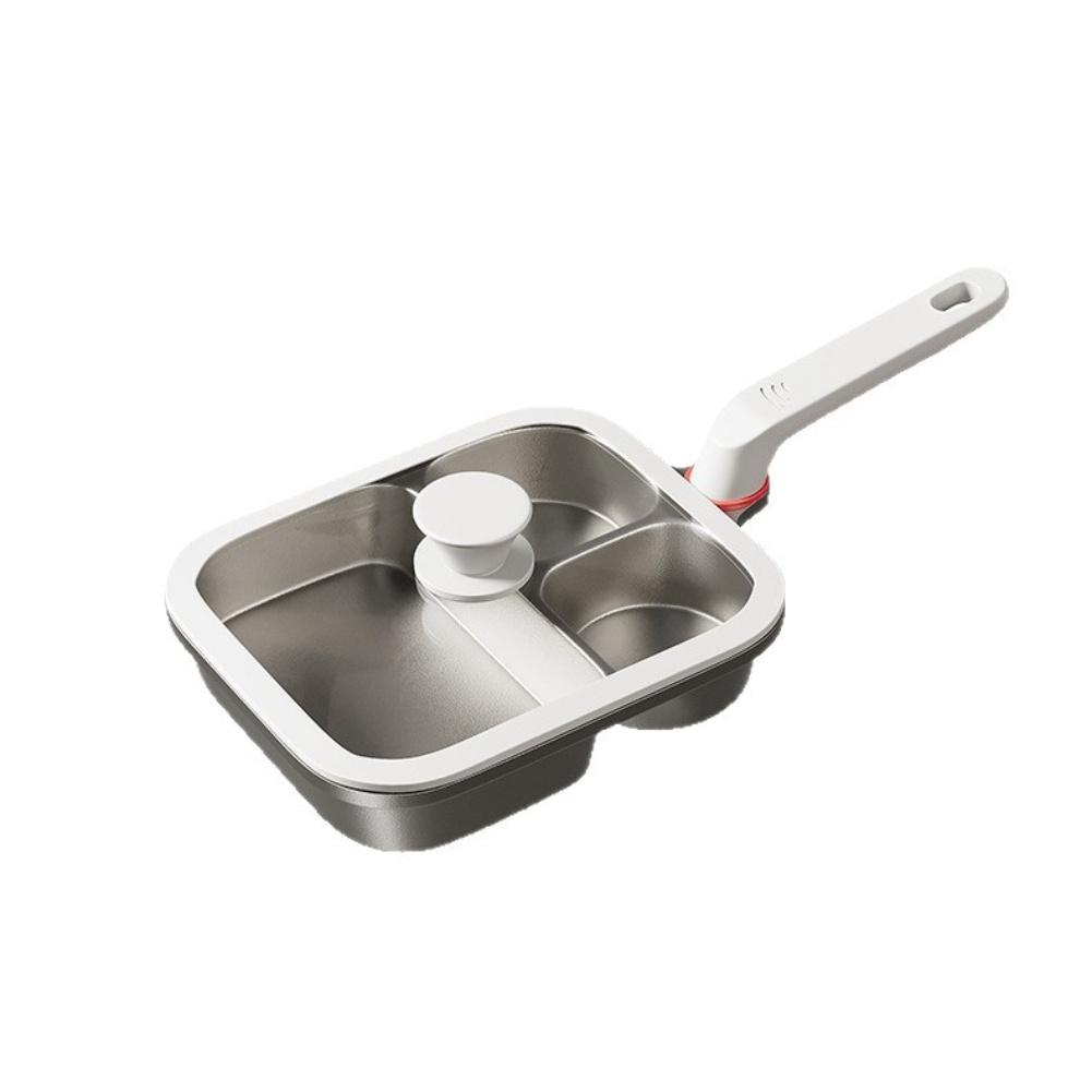 

1pcs Aluminum Alloy Breakfast Pot Depth 14.1cm 3-in-1 For Breakfast, Frying, Steak, Stove Pot Cookware Pans Baking Kitchen Tools China Mainland