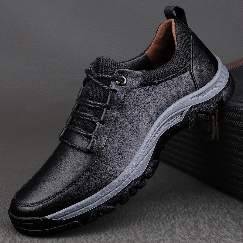 FashionLuxury Brand Mens Oxford Shoes Low-top Lace Up Outdoor Shoes Genuine Cow Leather Formal Walking Sneakers Eisure Treking Footwear