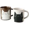 Ale-net Cats Pair Mug, Ceramic, Mino Ware, Made In Japan, 300cc, W11×D7.8×H8.8cm