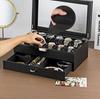 Double Layer Carbon Fiber PU Watch & Jewelry Display Box