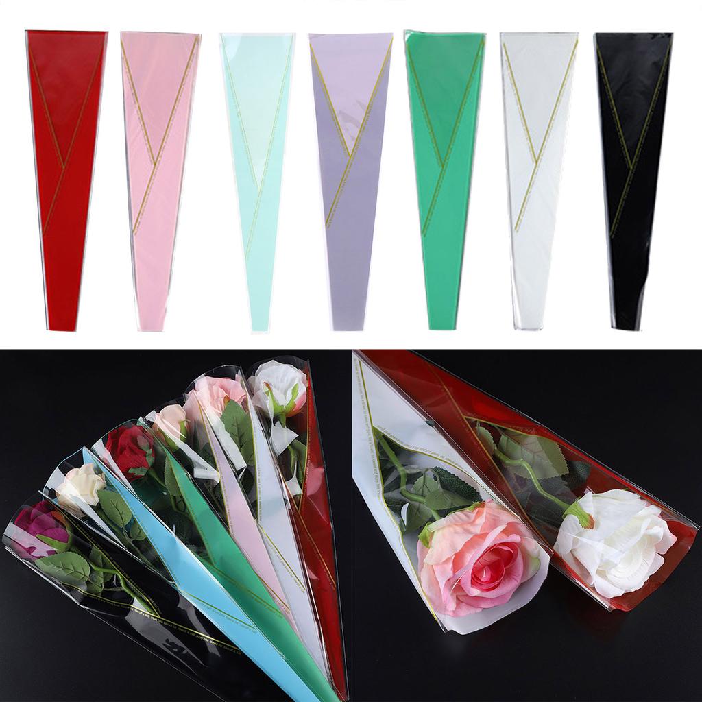 Pack of 50pcs Exquisite Rose Flower Wrapping Bags Bouquet Packaging Bag Floral Wrappers for Special Celebrations