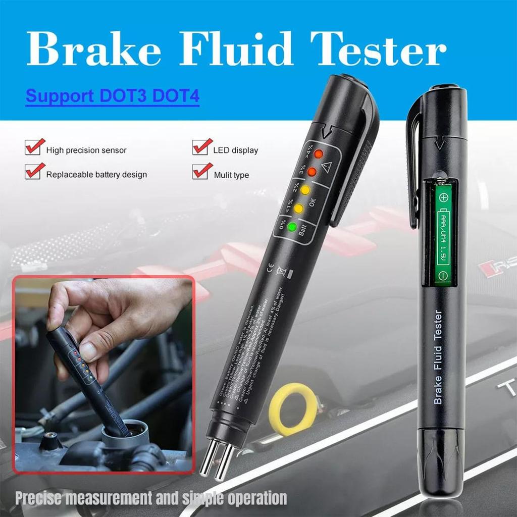 Brake Fluid Tester Pen Automotive Brake Oil Test Tool With LED Indicator Moisture Detector