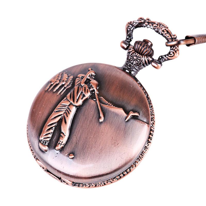 Vintage Pocket Watch Bronze Color Quartz Watch Cool Chain Hollow Love Heart Watches Necklace Pendant Gifts For Women Man