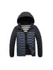 Light Cotton Jacket Men's Models Winter Crash Colour Full Print Removable Cap Thickened Hooded Comfortable and Versatile Jacket Men