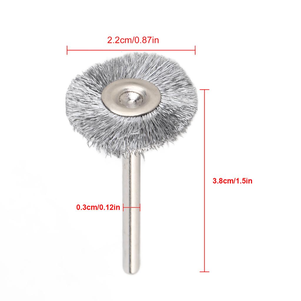 10Pcs 22mm Mini Stainless Steel Wire Brush Polishing Wheel for Grinder Rotary Tool