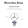 Neuer C200 E200 Für Mercedes Benz 1 Stück 44mm 3D Metall Blau Chrom Stern Motorhaube Logo Emblem Plakette für Mercedes Benz W202 W203 W