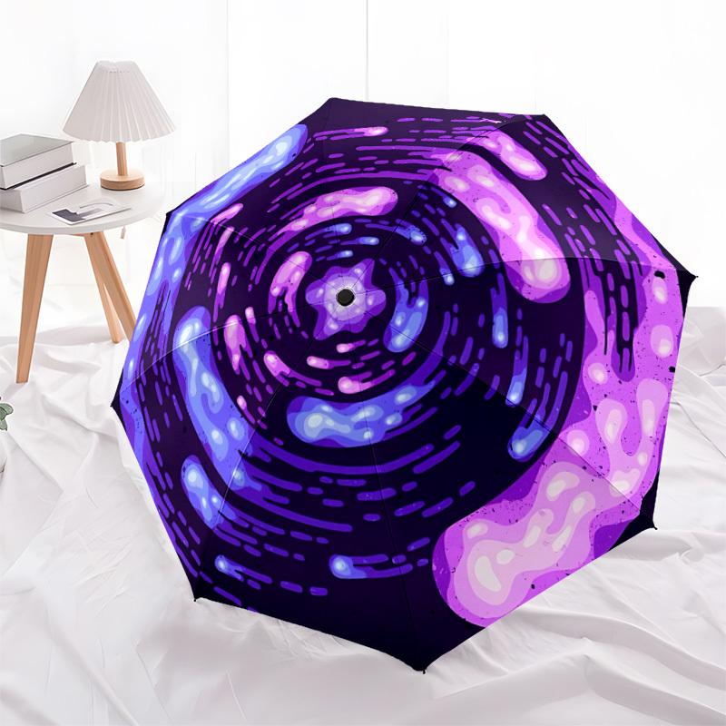 1pc Cosmic Vortex Automatic Open/Close Umbrella - Portable Collapsible Umbrella with 8-Rib Stability, Fashion Lovers yy251017158