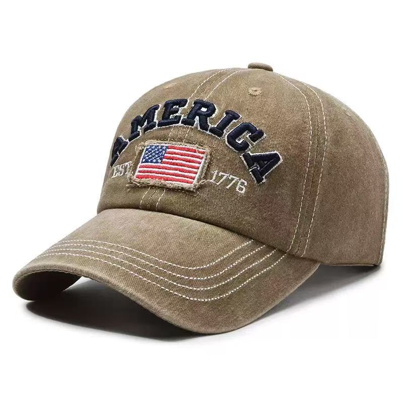 Gorra de Béisbol Snapback Lavada Estilo Vintage Americano con Visera para Hombres Mujeres Deportes Ocio Pesca Sombrero para el Sol