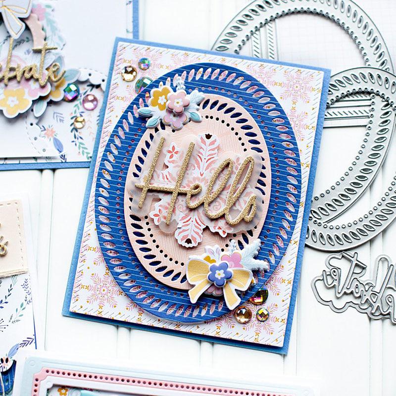 Oval Hollow Lace Set Die Scrapbooking Embossing Paper Craft Album Cards Punch Art Cutter Die