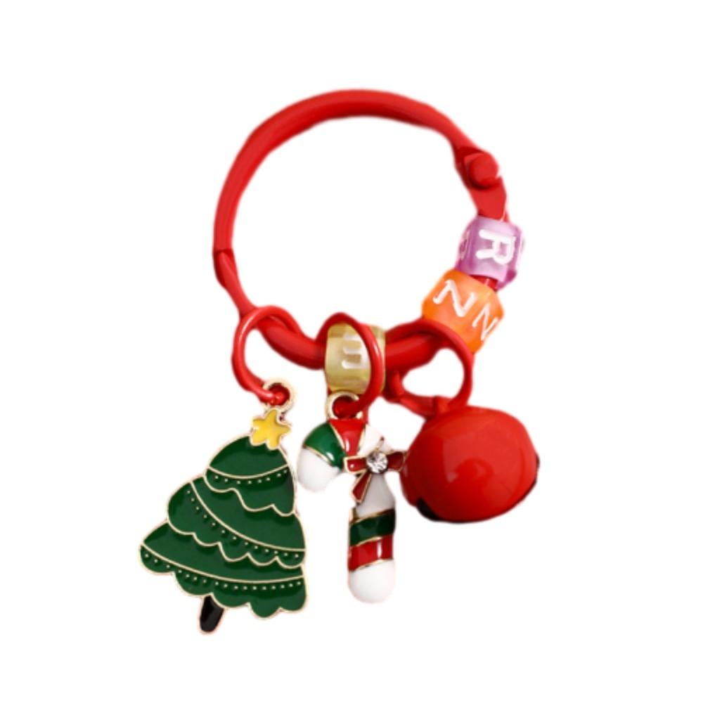 Christmas Tree Christmas Tag Pendant Xmas Deer Key Ring Creative Sants Claus Keychain  Kids