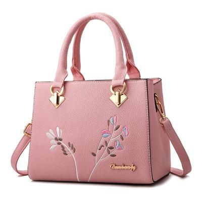 Mode Frauen Handtasche Blume Stickerei Frauen Schulter Taschen PU Leder Einkaufstasche