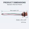 2 PCS Automotive 7443 Brake Light Bulb Holder, Copper Core Wiring Harness Socket, Insulated Female Adapter for T20 Bulb, Universal for Most Cars,