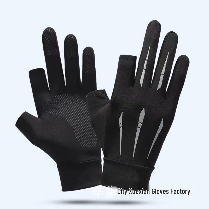 Ice Silk Fingerless Sun Protection Gloves for Men & Women: Ideal for Summer Cycling, Fishing, and Driving