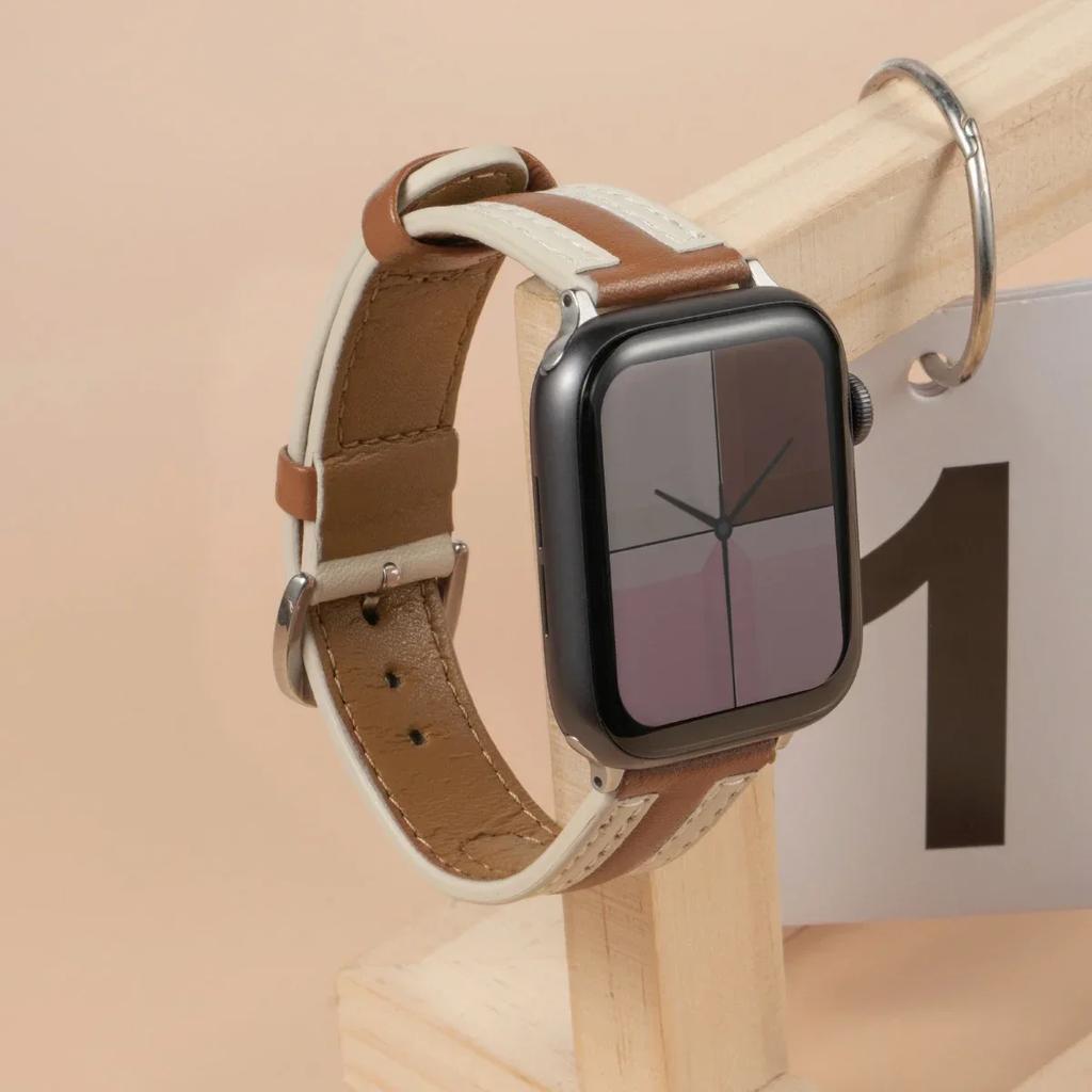 High Quality Leather Loop For Apple Watch Band Women 11/10/9/8/7/6/5/4/3/2/1 SE 38mm 40mm 41mm 42mm 44mm 45mm 46mm 49mm Strap