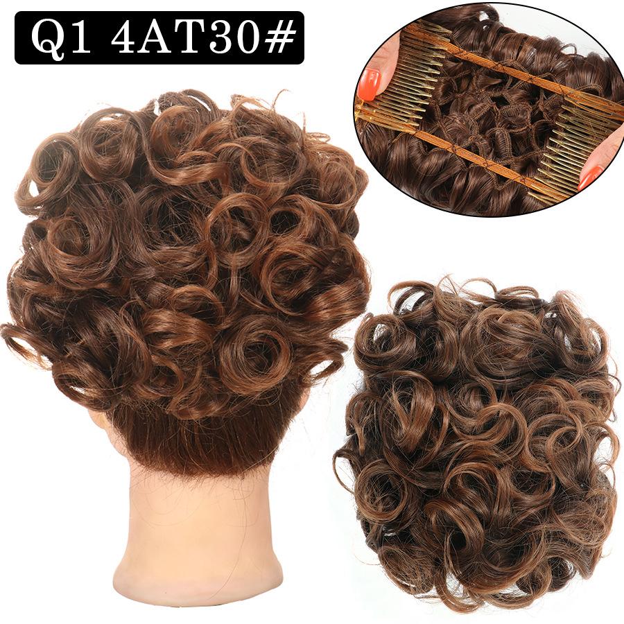 Combs Messy Bun Hair Piece Curly Dish Hair Buns Extension Thick Chignon Hairpiece Clip in Ponytail Scrunchies Hair Pieces for Women