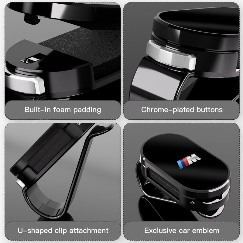 Car Logo Glasses Clip Sun Visor Eyeglasses Sunglasses Holder Auto Interior For BMW E46 E90 E60 F30 E39 E36 F20 G20 G30 E92 E87 jbhv81