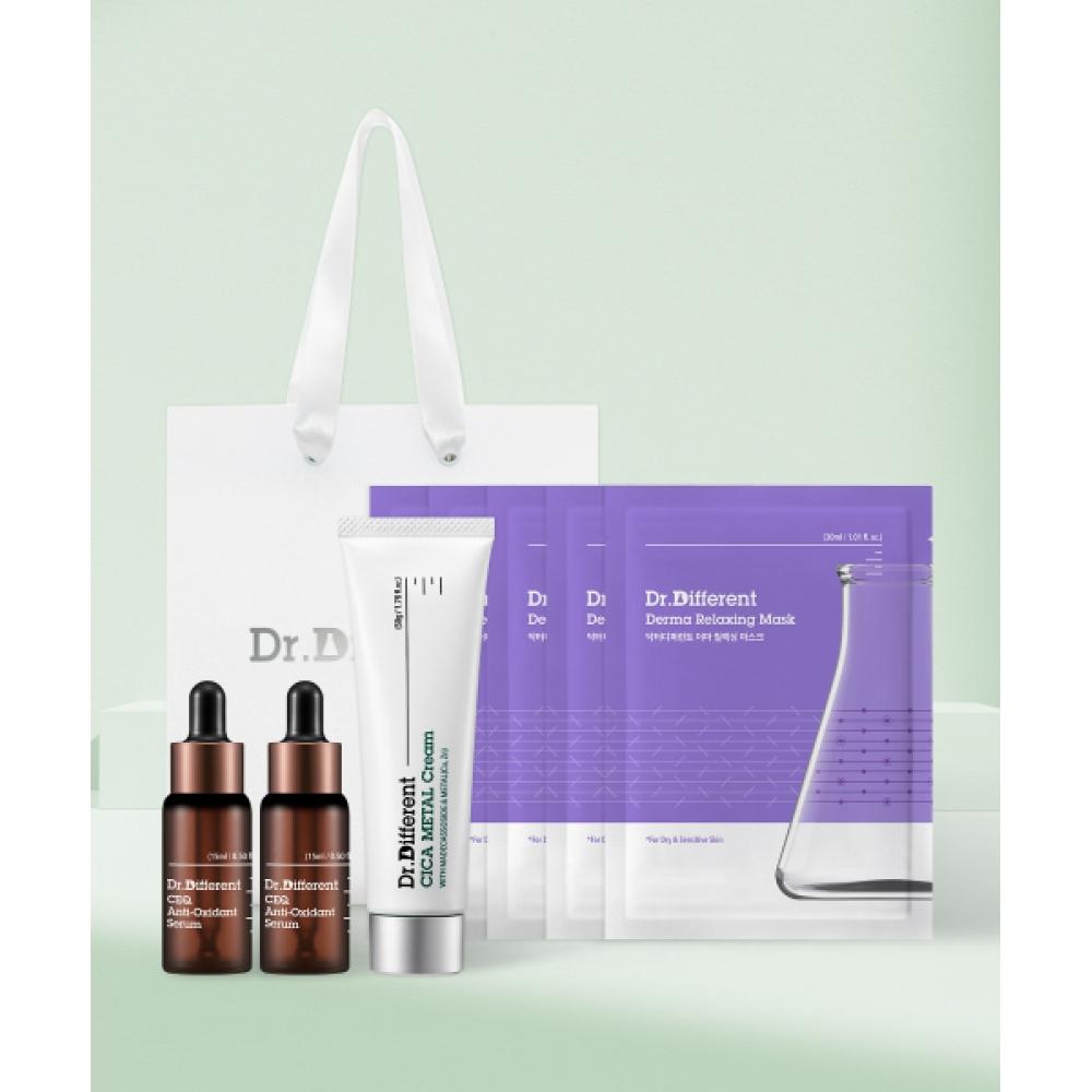 

Dr.different Ceq Antioxidant Serum 2pcs + Derma Mask 1box + Cica Metal Cream 50g + Gift Bag Set CEQ 2 packs+cica cream gift set