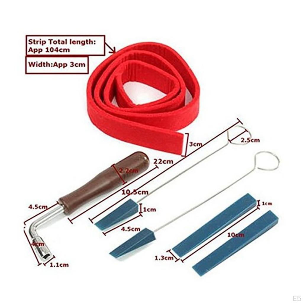 Piano Tuner Tool Kits L Shaped Handle Prevent Interference Rustproof DIY with Temperament Strip