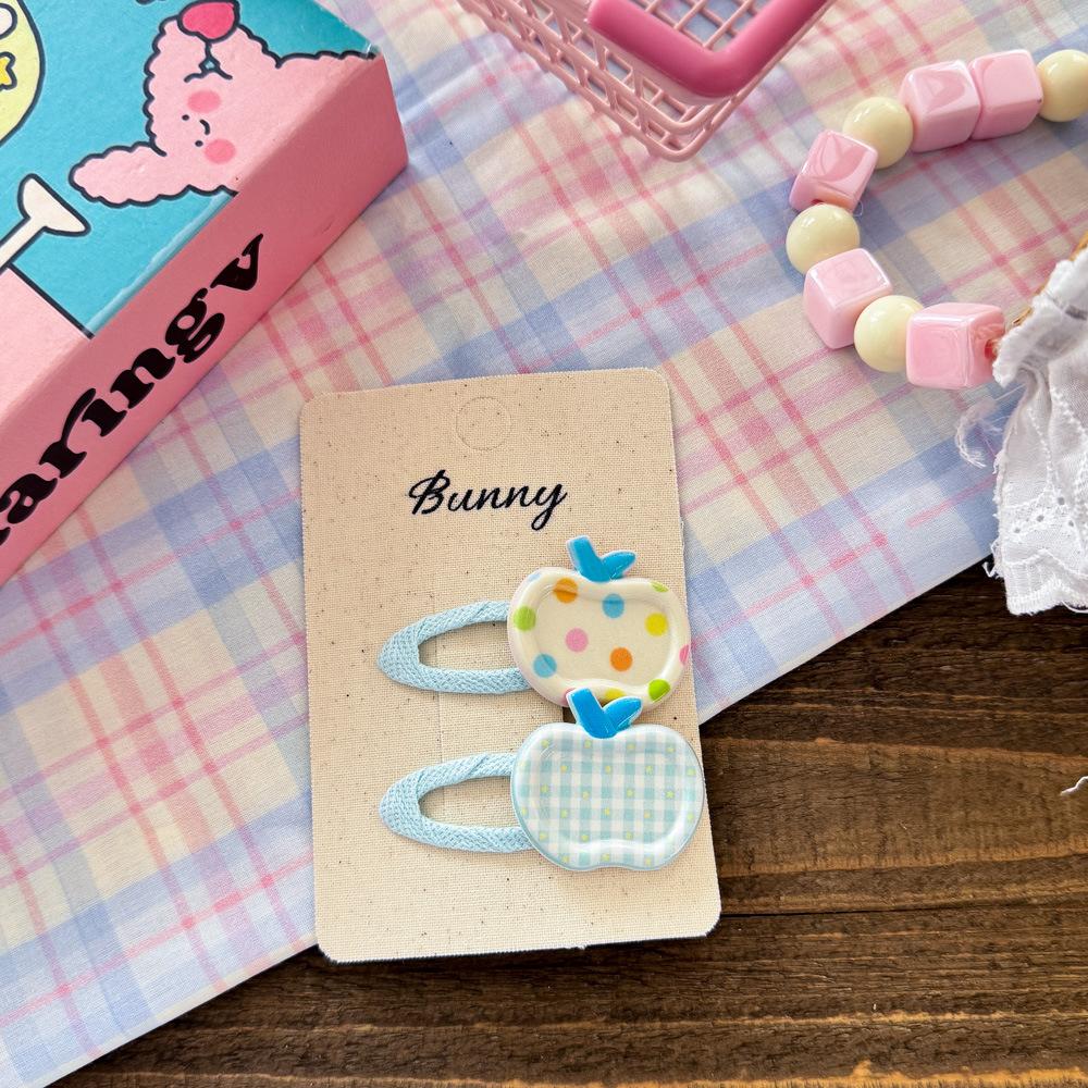 2pcs Korean New Resin Apple BB Clip Is Cute Funny Children Hair Band Headwear Girls Kids Hair Accessories