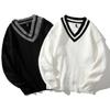 Men's Thickened V-Neck Knitted Sweater - 2024 Autumn/Winter Casual Base Layer