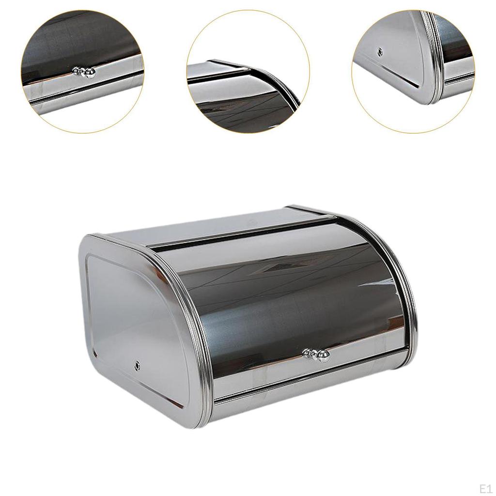 Bread Box Keeper Holder Multipurpose Container with Roll Lid for Bakery Cafe