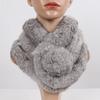 Neuer Damen Winter Schal aus echtem Kaninchenfell Handgestrickt Echte Kaninchenfellschals Damen Qualität Warm Echter Kaninchenfell Schal