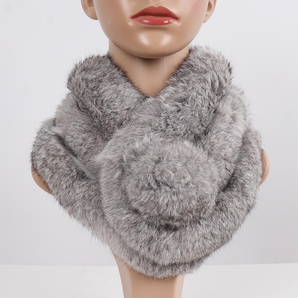 Neuer Damen Winter Schal aus echtem Kaninchenfell Handgestrickt Echte Kaninchenfellschals Damen Qualität Warm Echter Kaninchenfell Schal