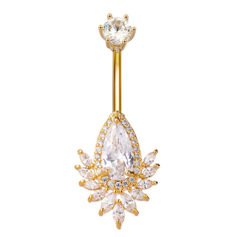 Bow Heart Belly Button Rings Shiny Zircon Navel Piercing Barbell For Women  Belly Ring Beach Body Jewelry Gifts