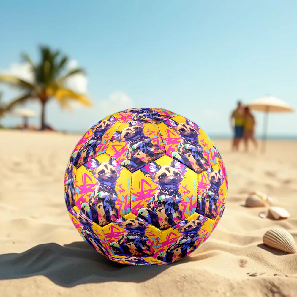 1pc Colorful Wild Dog Art Size 5 Soccer Ball Suitable for Match Training & Outdoor Use, Durable for Competitive Games, Tournaments Football, Practice