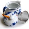 Teapot 350ml Blue and White Flower Porcelain Tea Pot with Infuser Classic Water Pot Peony noble