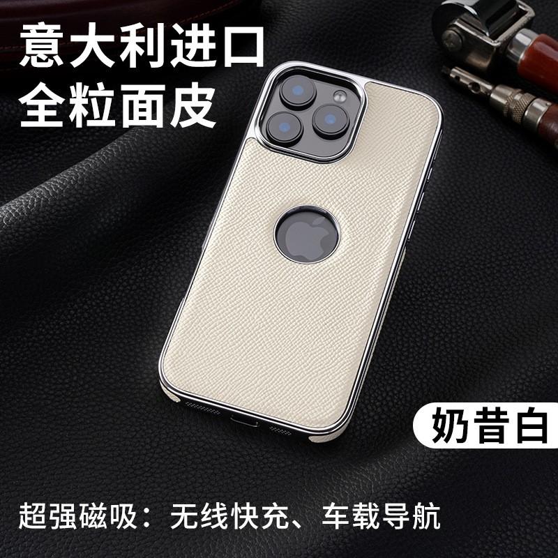Leather Case IPhone 16 Pro Max 15 Magnetic Wireless Charging Shockproof