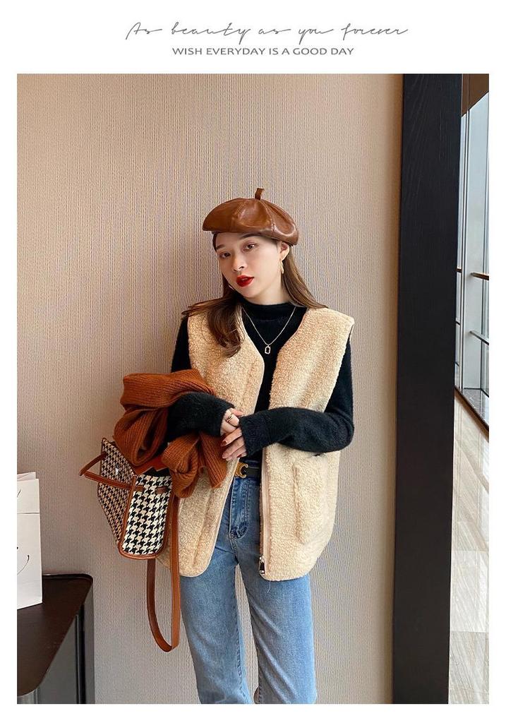 Women's Fleece-Lined Semi-High Neck Faux Mink Base Layer for Autumn/Winter