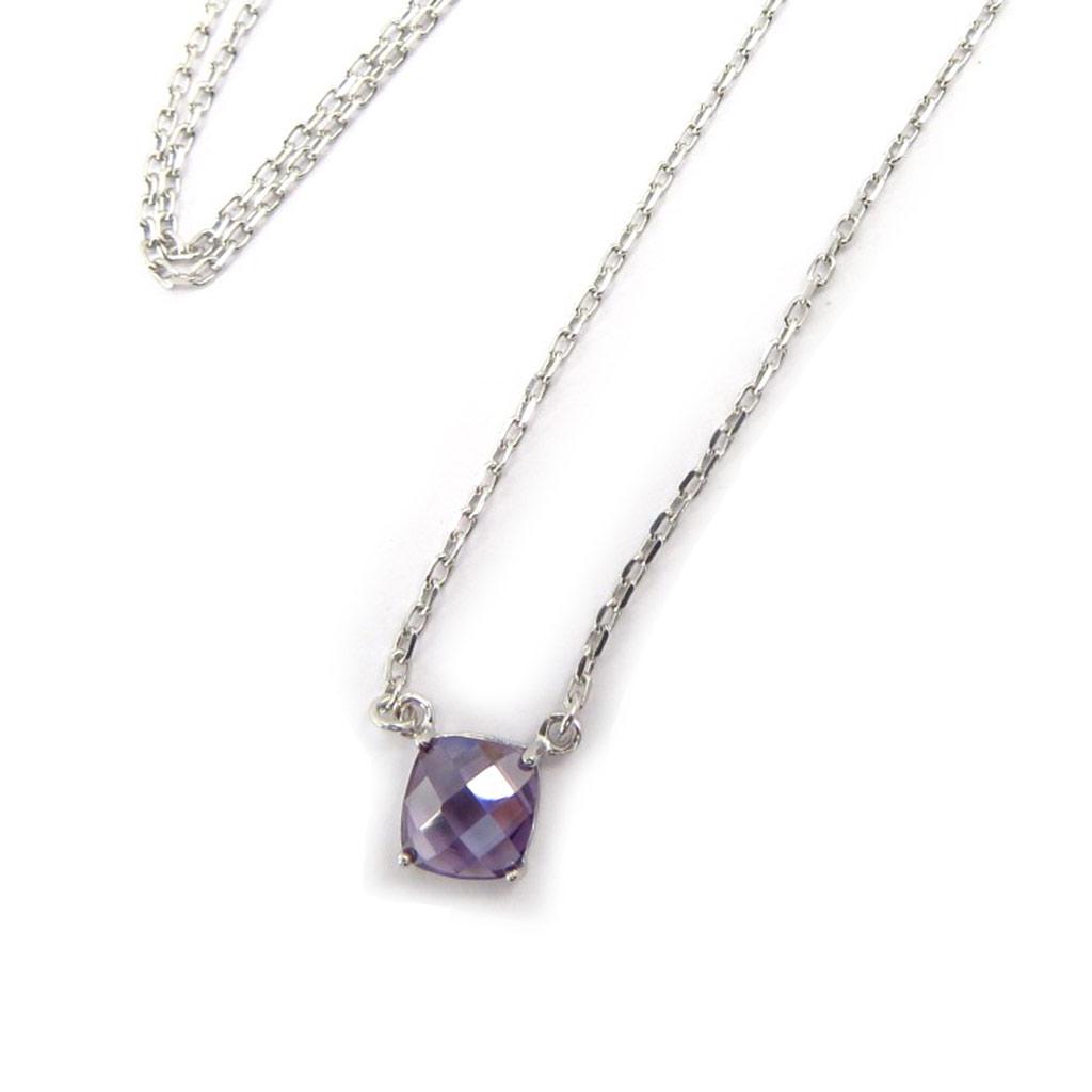 Les Trésors De Lily [K3724] - 'Unique' Silver Amethyst Silver Necklace