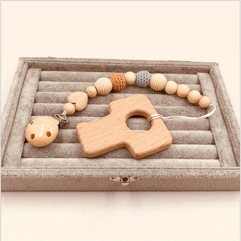Buy Teether Wooden Toy Baby Teething Kid Wood Keychain Rattle AA at affordable prices — free
