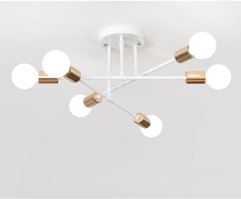 Postmodern Multiple Rod Iron Sputnik Ceiling Lamp Chandelier Vintage Industrial Light Lighting Fixture Kitchen Luminaire