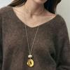 Frosted Wind Cave Pendant Long Necklace: Women's New Chinese Light Luxury Drawstring Sweater Chain