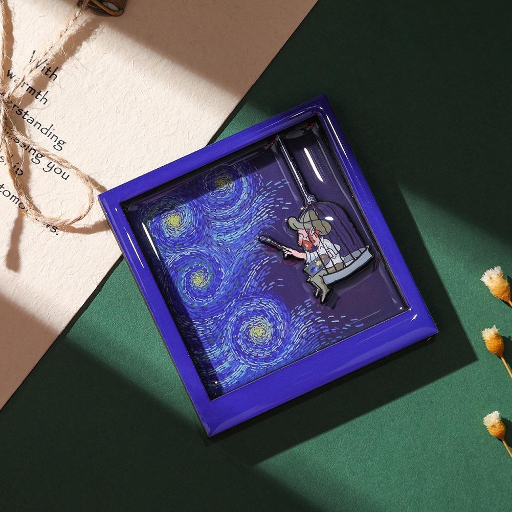 Ins Cute Cartoon Van Gogh Two-Dimensional Famous Painting Refrigerator Magnet Personalized Creative Magnet Refrigerator Decorati