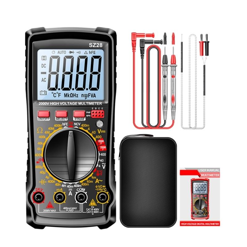 High Accuracy Digital Multimeter 2000V Automotive Tool For Automotive Repair With Backlit Screen And Accurate Readings