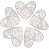 Healifty Heart Decoration Rattan Wicker Hanging Hearts White Natural Wooden Hearts Dried Vine Leaves for Party 5pcs