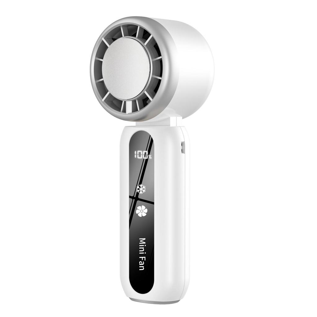 2026 Silent Mini Handheld Fan: 100-Speed Rechargeable with Cooling Ice Pack