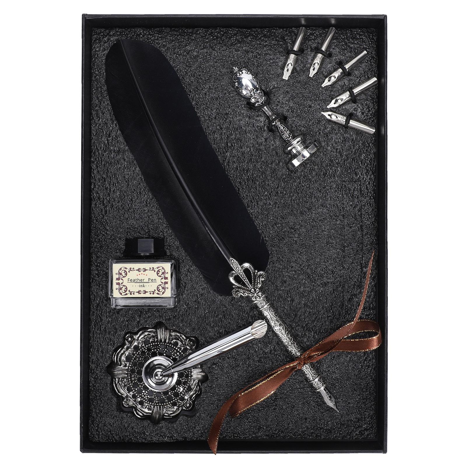 

Набор перьевых ручек Перьевая ручка для письма Ручка для макания Печать Студенты Учитель Антикварная Каллиграфия Винтаж ПодарокЧерный чёрный