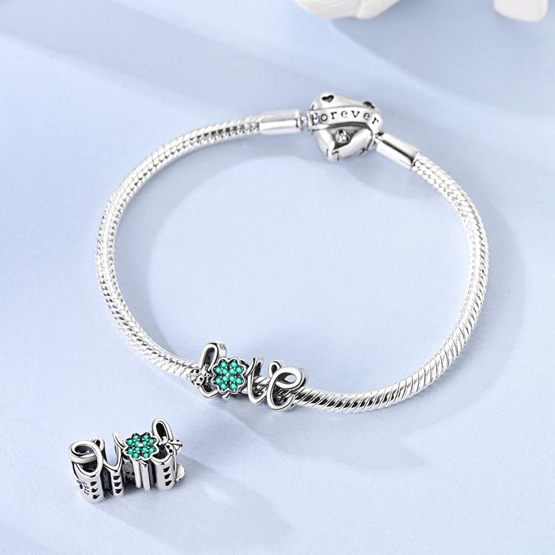 Copper Lucky Clover Love Beads Fit Original Bracelet Making Gift For Woman Jewelry Diy Fashion Pendant