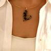 Stylish Leopard Print Acrylic Pendant Necklace Heart/Flower Charm Neckchain Lightweight Trendy Jewelry Gift
