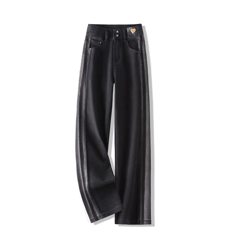 

Женские джинсы широкого кроя 2024: Маленькие, Стройнящие, Брюки прямого кроя в пол для весны и осени 27 (For 95-105 lbs)