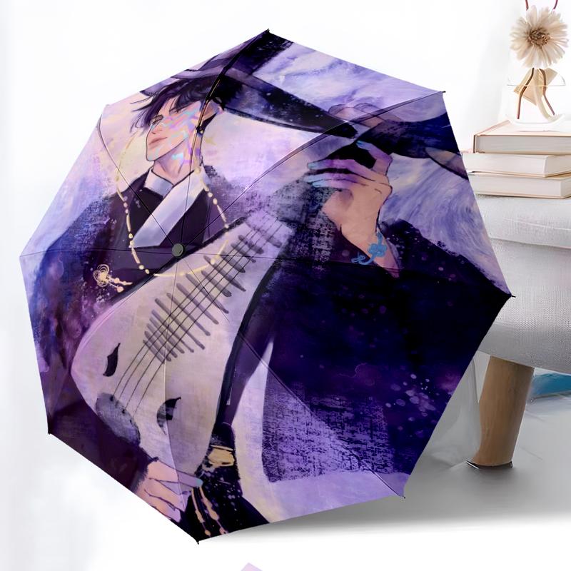 Ombrello Pieghevole KPOP Hunter alla Moda con Apertura/Chiusura Automatica. Portatile e Pieghevole, Ideale per Regalo, Viaggio e Uso Quotidiano.