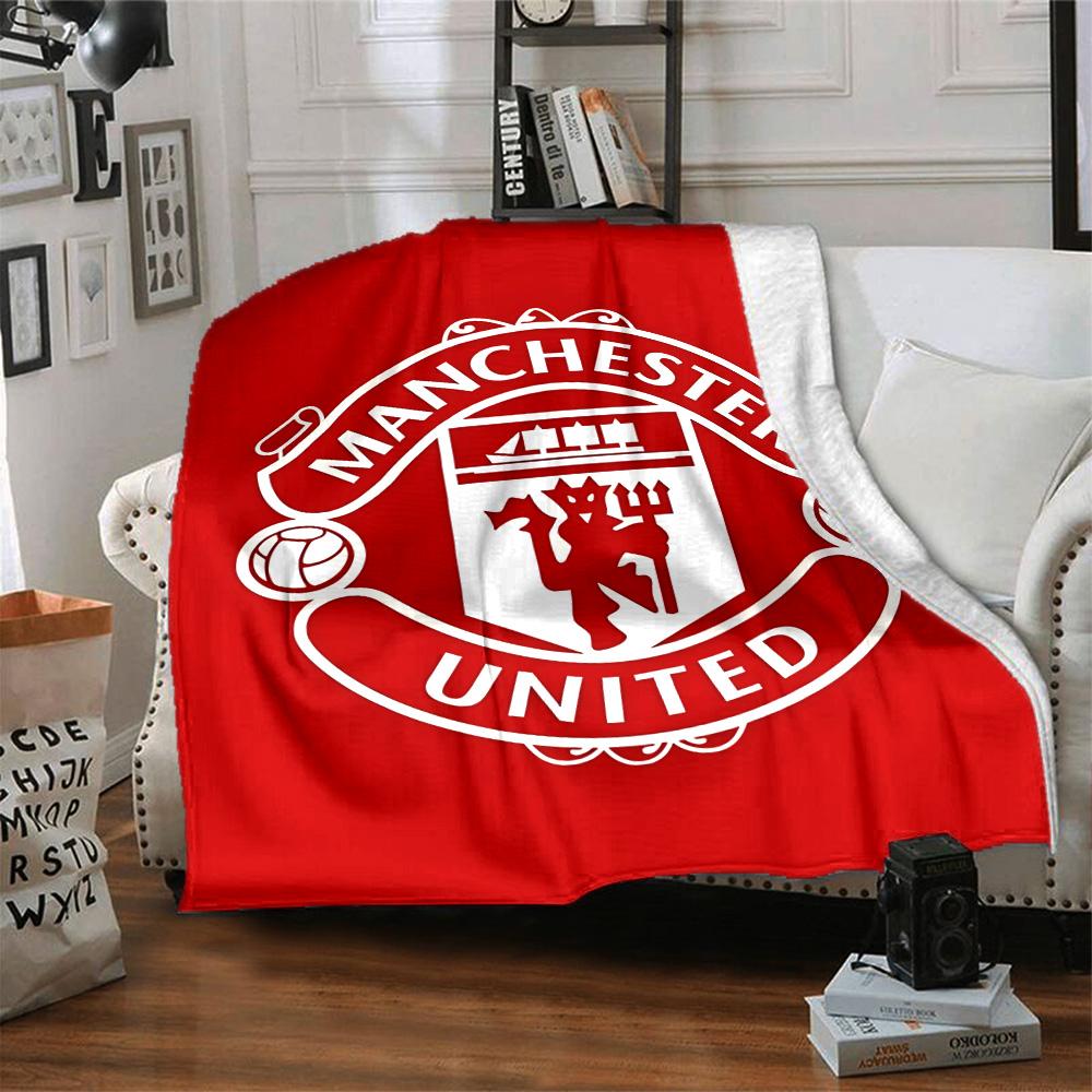 1pc M-Manchester1 Blanket, Gift, for Men and Women, Soft Blanket, Good for Sofa Bed Couch Travel, Lightweight Flannel Blanket