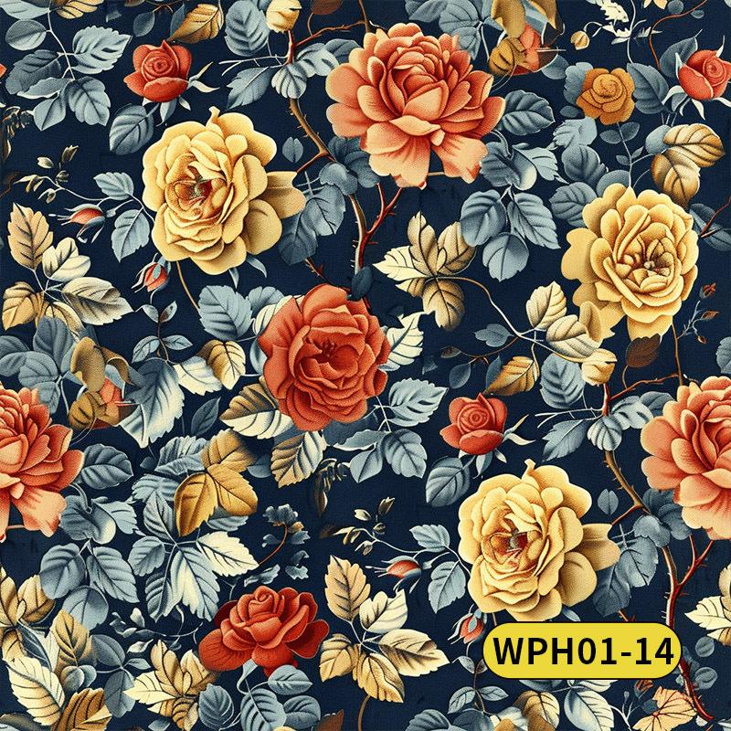 Vintage American Rose Wallpaper Bedroom Furniture Renovation Sticker Color Change Shoe Cabinet Wardrobe Door Sliding Door Transformation Wallpaper