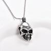 Gothic Stainless Steel Skull Pendant Necklace for Men Punk Rock Hip Hop Boy Skeleton Charms Chain Metal Jewelry Halloween Gifts