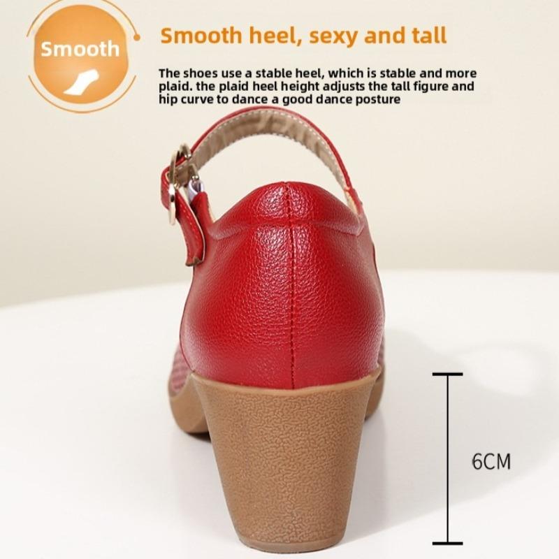 Fashion Women's Summer Sports Dance Sandals Heels Work Womens Shoes Lightweight Size 42 High Heels Soft Sole Single Sandalias De Mujer