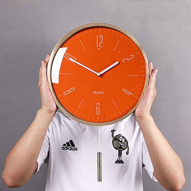 Nordic Luxury Pendulum Clocks Wall Home Decor Creative Metal Wall Clock Modern Gold Silent Watch Living Room Decoration Gift